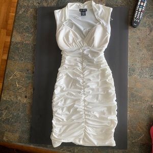 Venus classy white short dress with scrunch booty